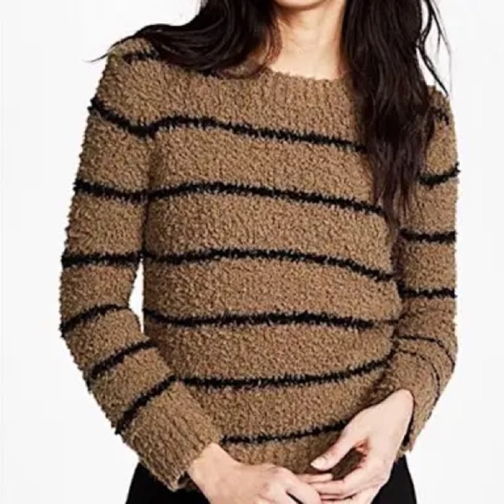 Vince Fuzzy Stripped Pullover Sweater